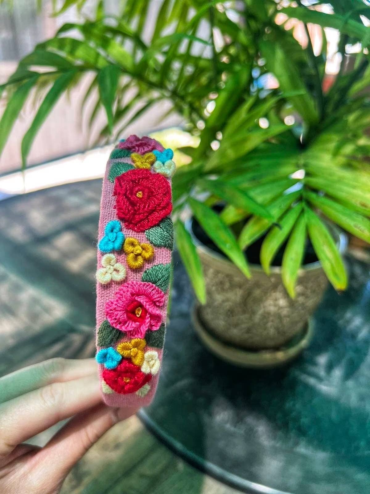 3D Floral Embroidered Headband