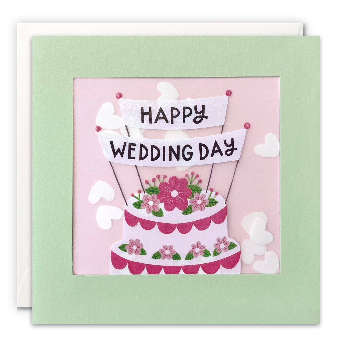 Happy Wedding Day Cake Paper Shakies Card