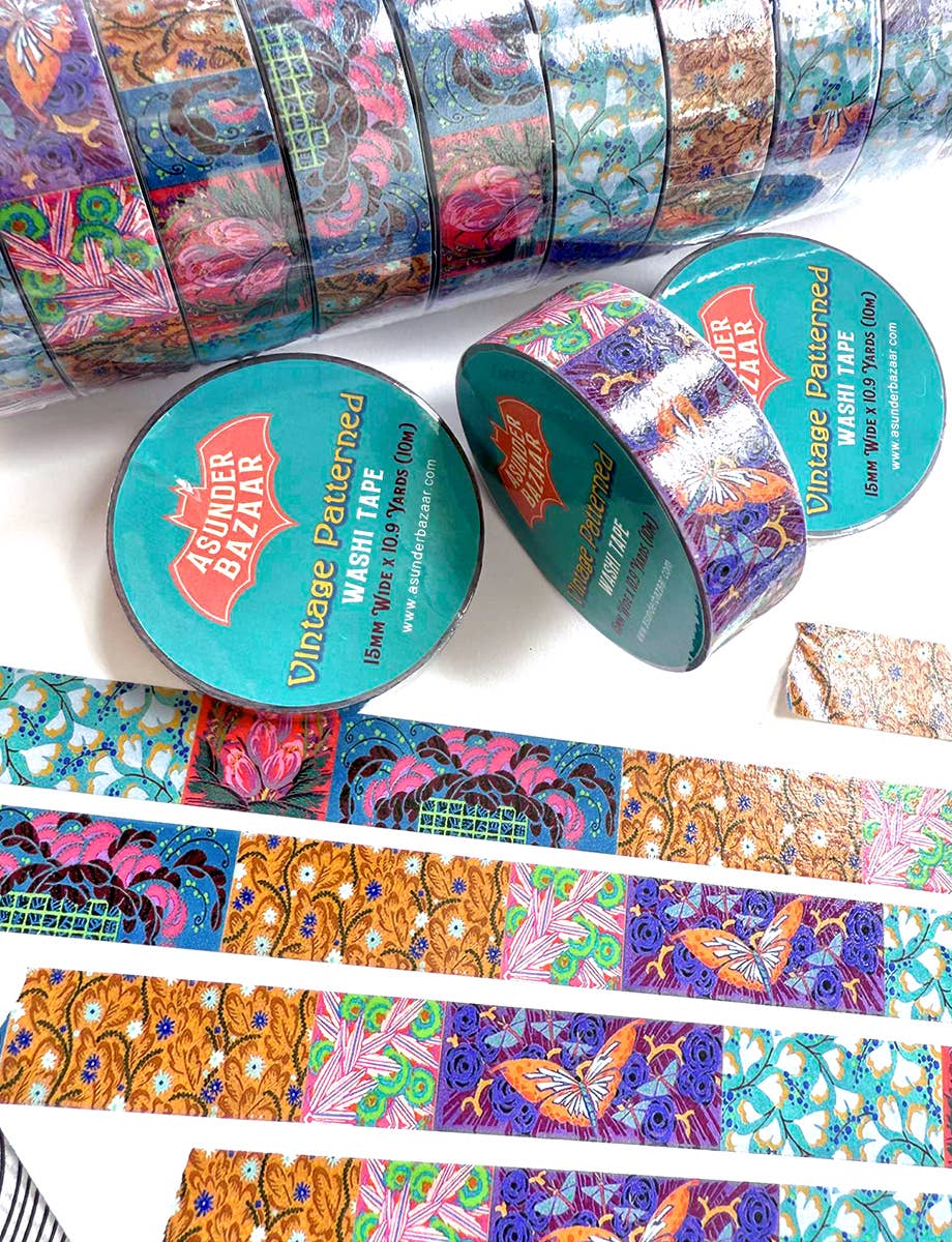 Art Deco Patterns Washi Tape 10.9 Yard Roll 15mm Vintage