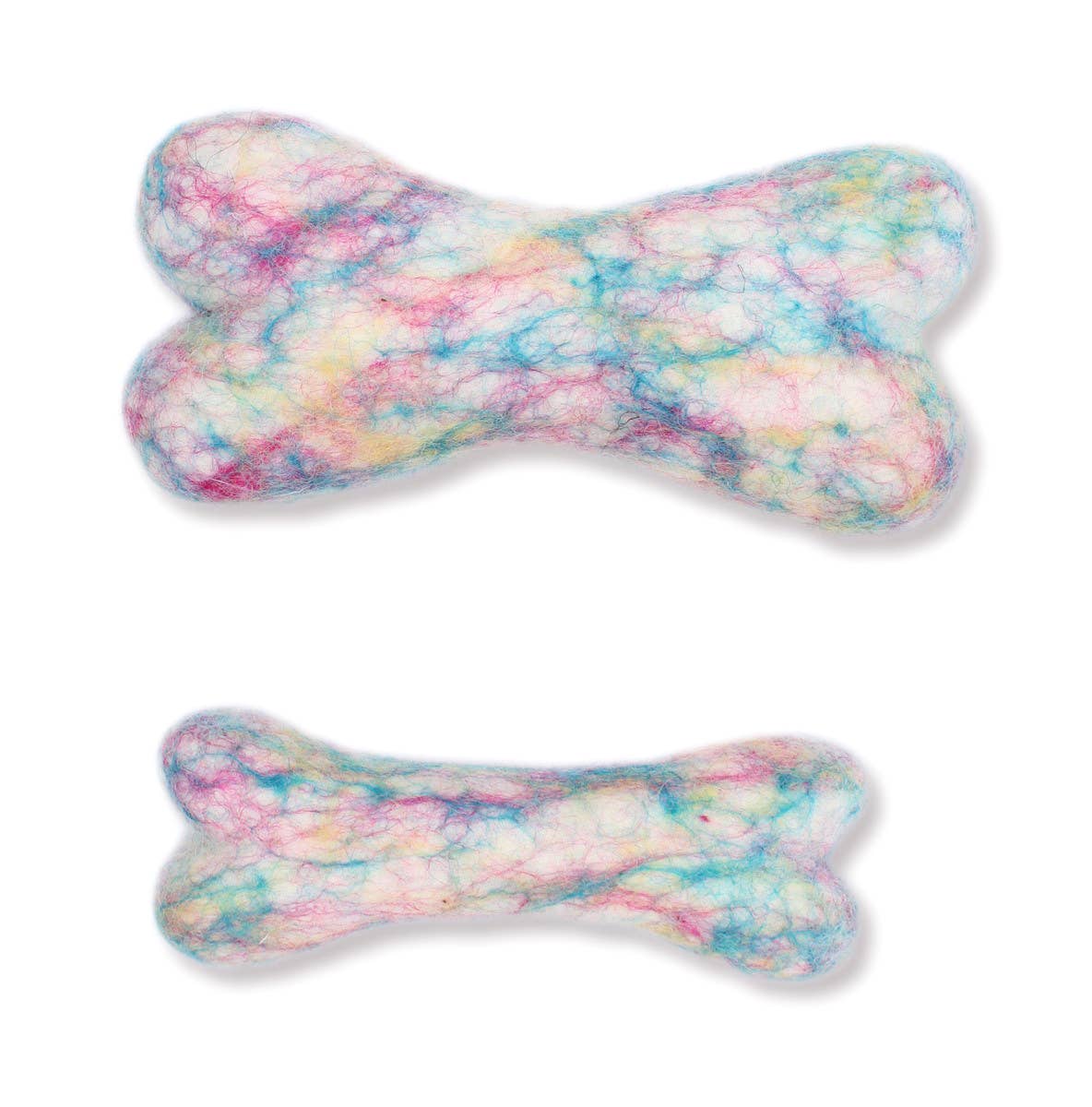 Eco Wool Dog Bones/Toys - Polka Dot • Tie-Dyed (Fair Trade)