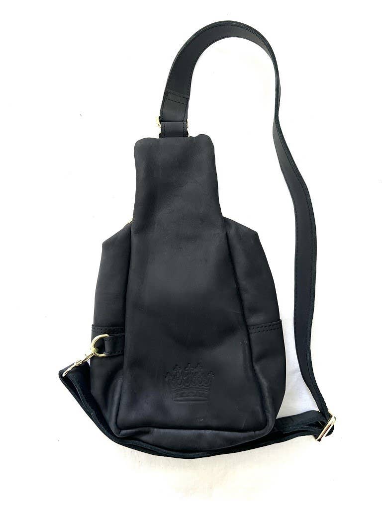 Crowned Free Sling Bag - Black
