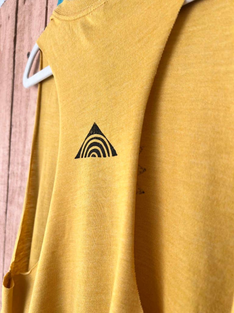 Bliss Women's Racerback Cropped Tank, Peace Sunflower Top