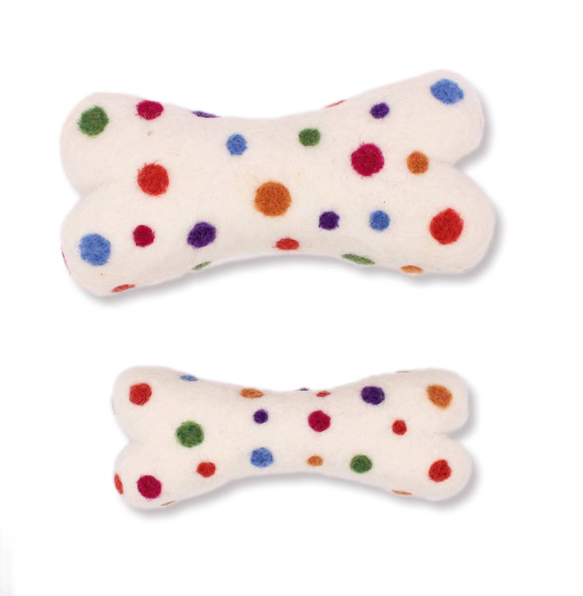 Eco Wool Dog Bones/Toys - Polka Dot • Tie-Dyed (Fair Trade)