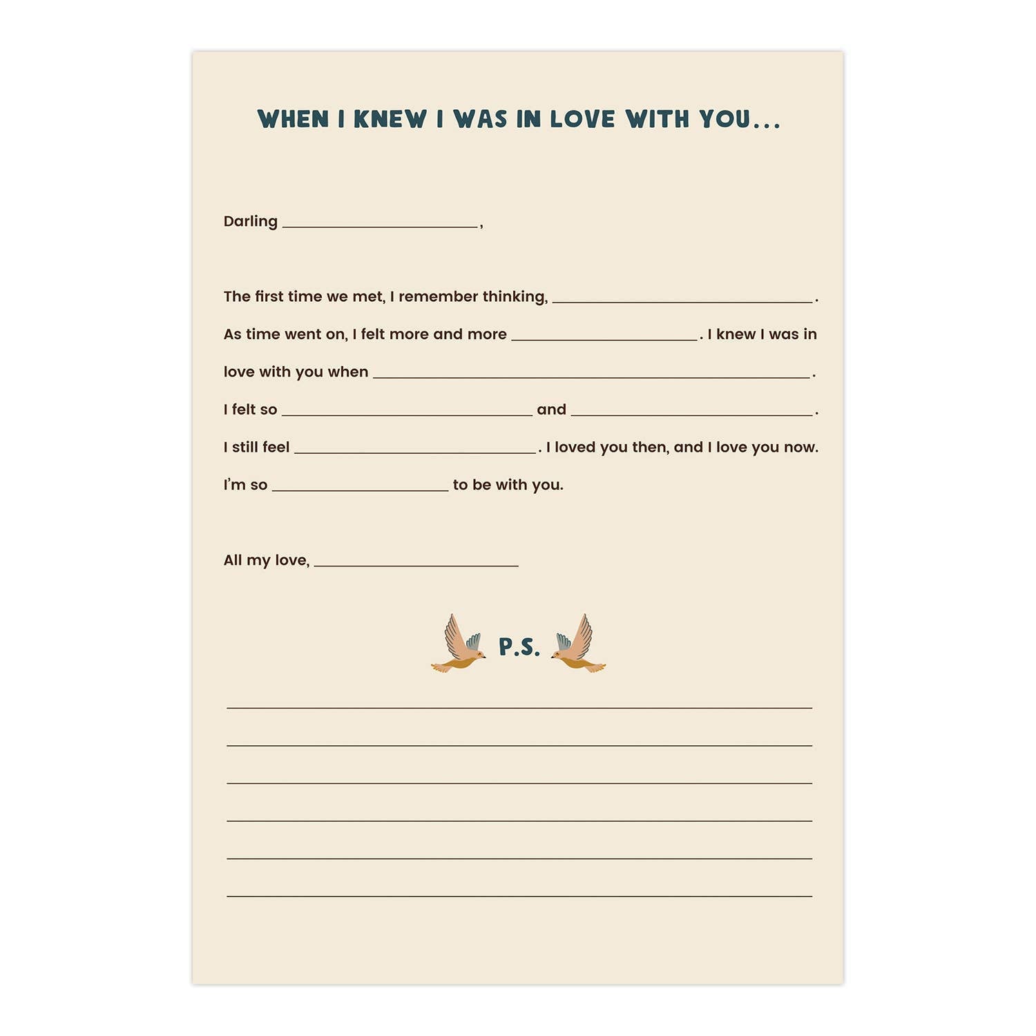 A Box of Love Fill in the Blank Read Me When Letters