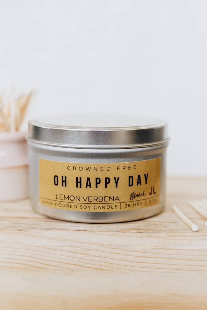 Crowned Free Oh Happy Day Candle - 8oz - Made by Survivors