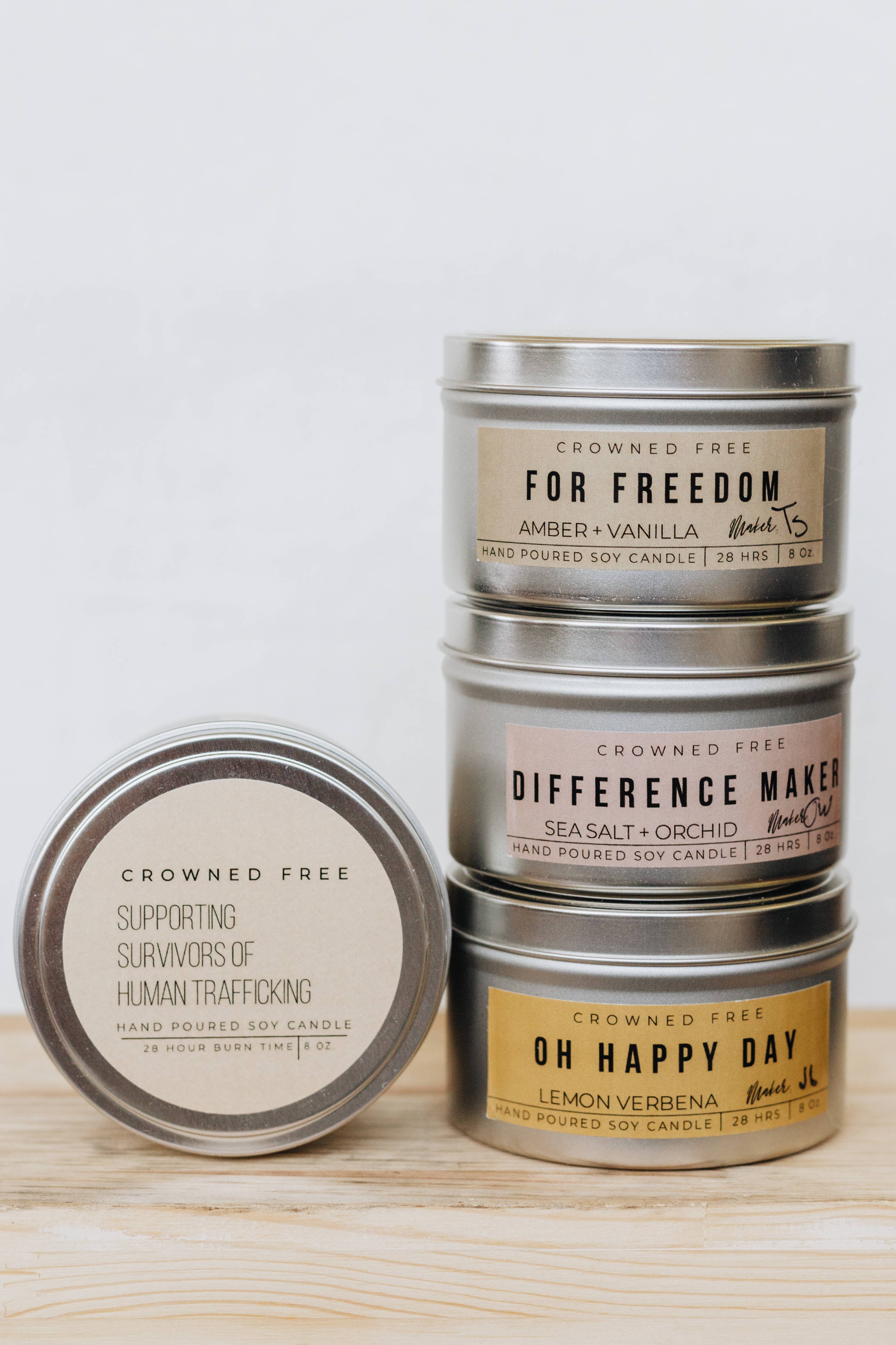 Crowned Free Oh Happy Day Candle - 8oz - Made by Survivors