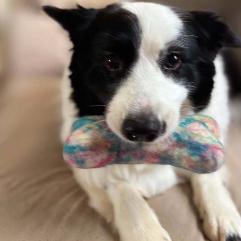 Eco Wool Dog Bones/Toys - Polka Dot • Tie-Dyed (Fair Trade)
