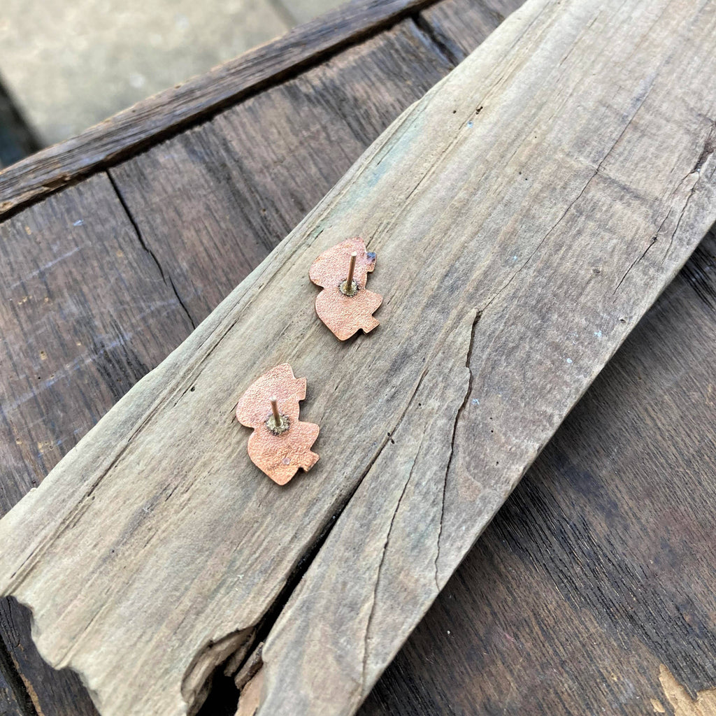 Mini Copper Mushroom Post Earrings