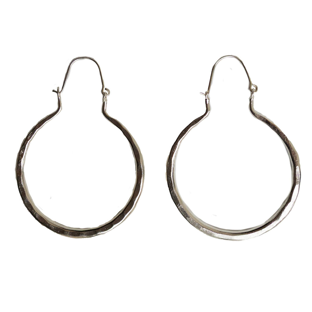 Gleaming Drop Hoops - Silver