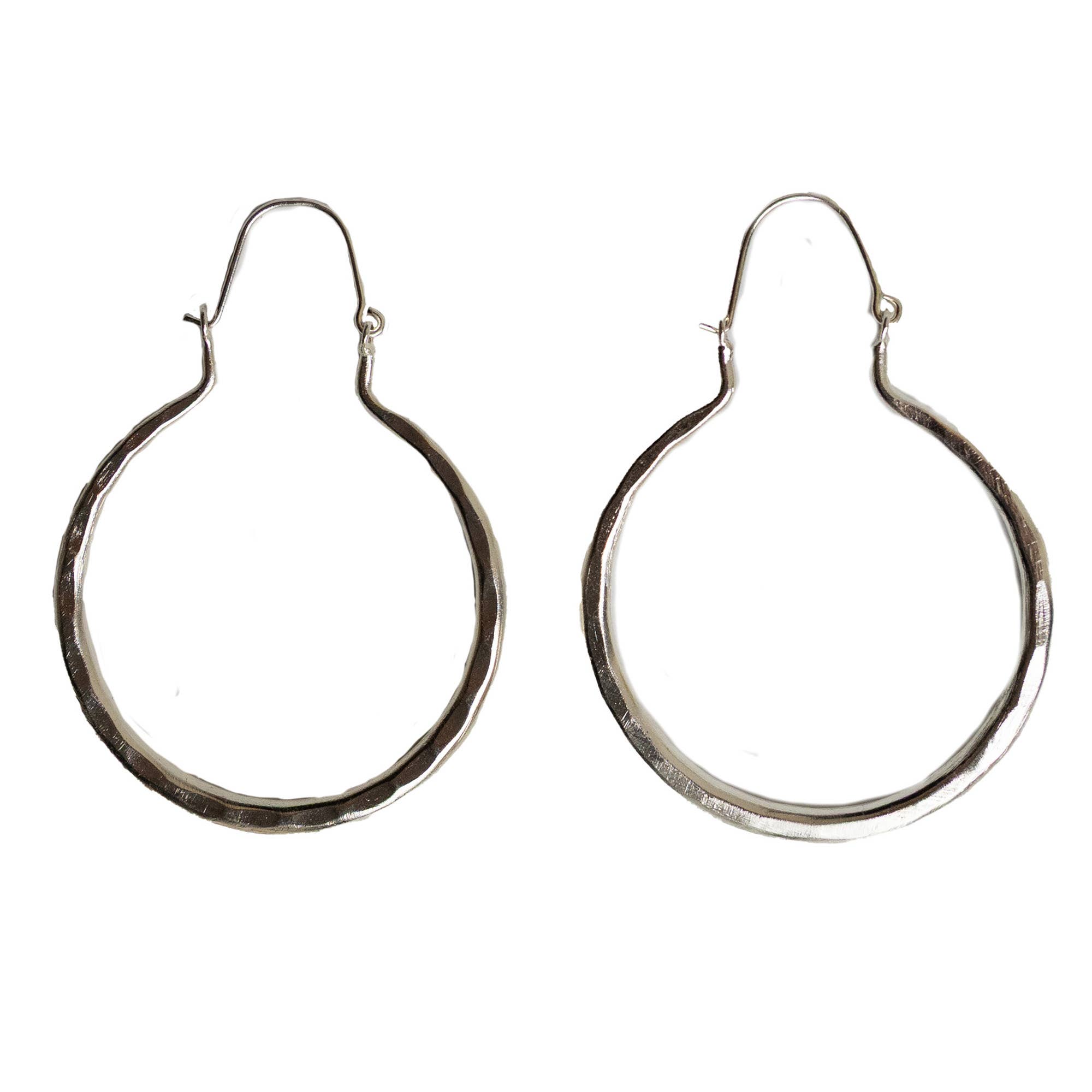 Gleaming Drop Hoops - Silver