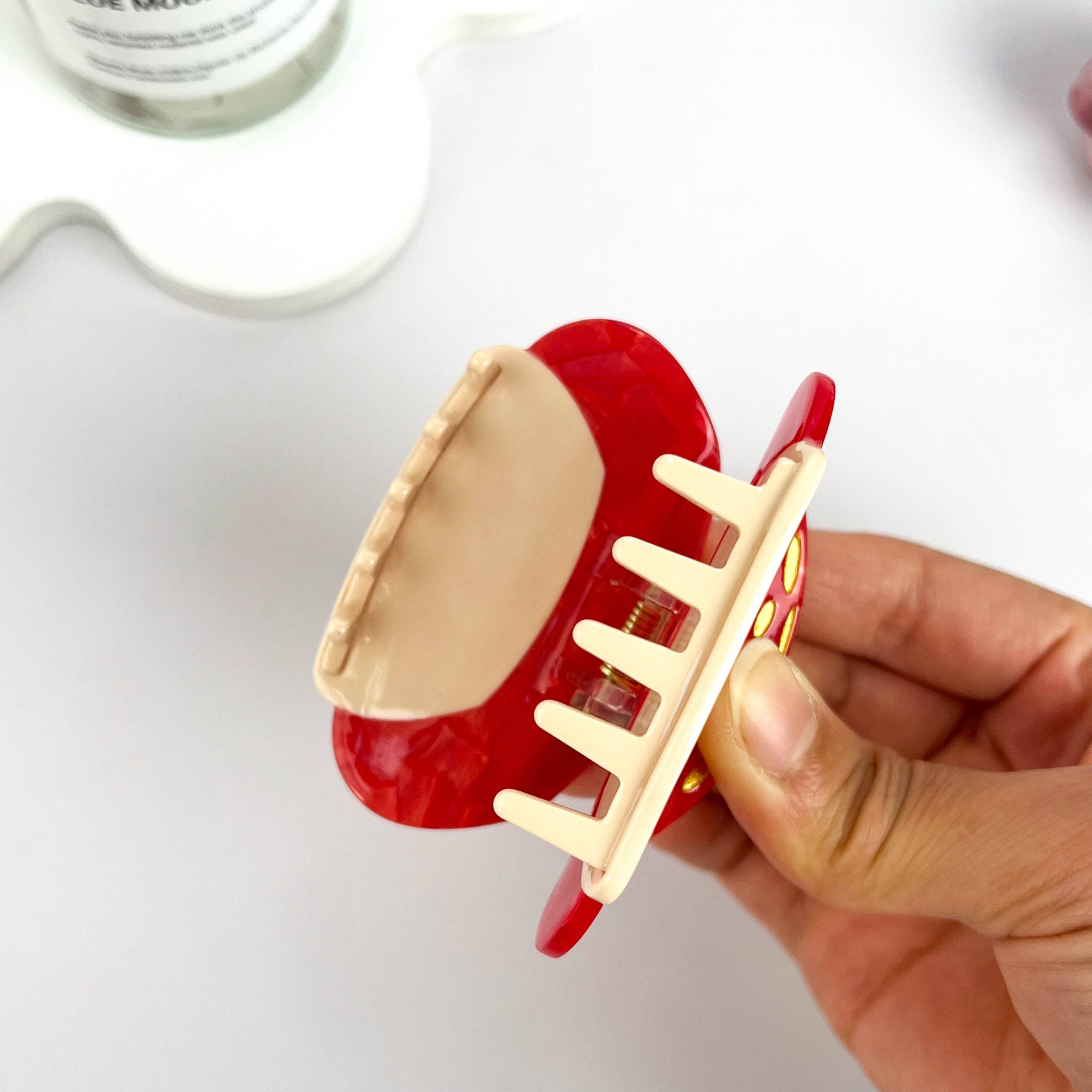 Smiling Happy Mushroom Acetate Hair Claw Clip