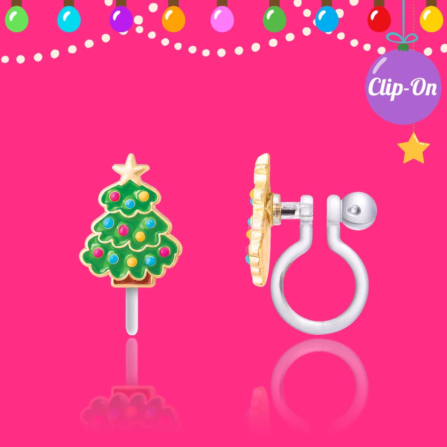 Christmas Tree Clip-on Earrings