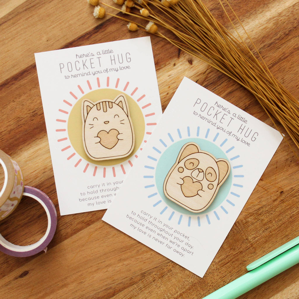 Kitty Wooden Pocket Hug