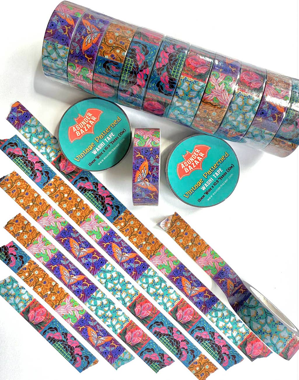 Art Deco Patterns Washi Tape 10.9 Yard Roll 15mm Vintage