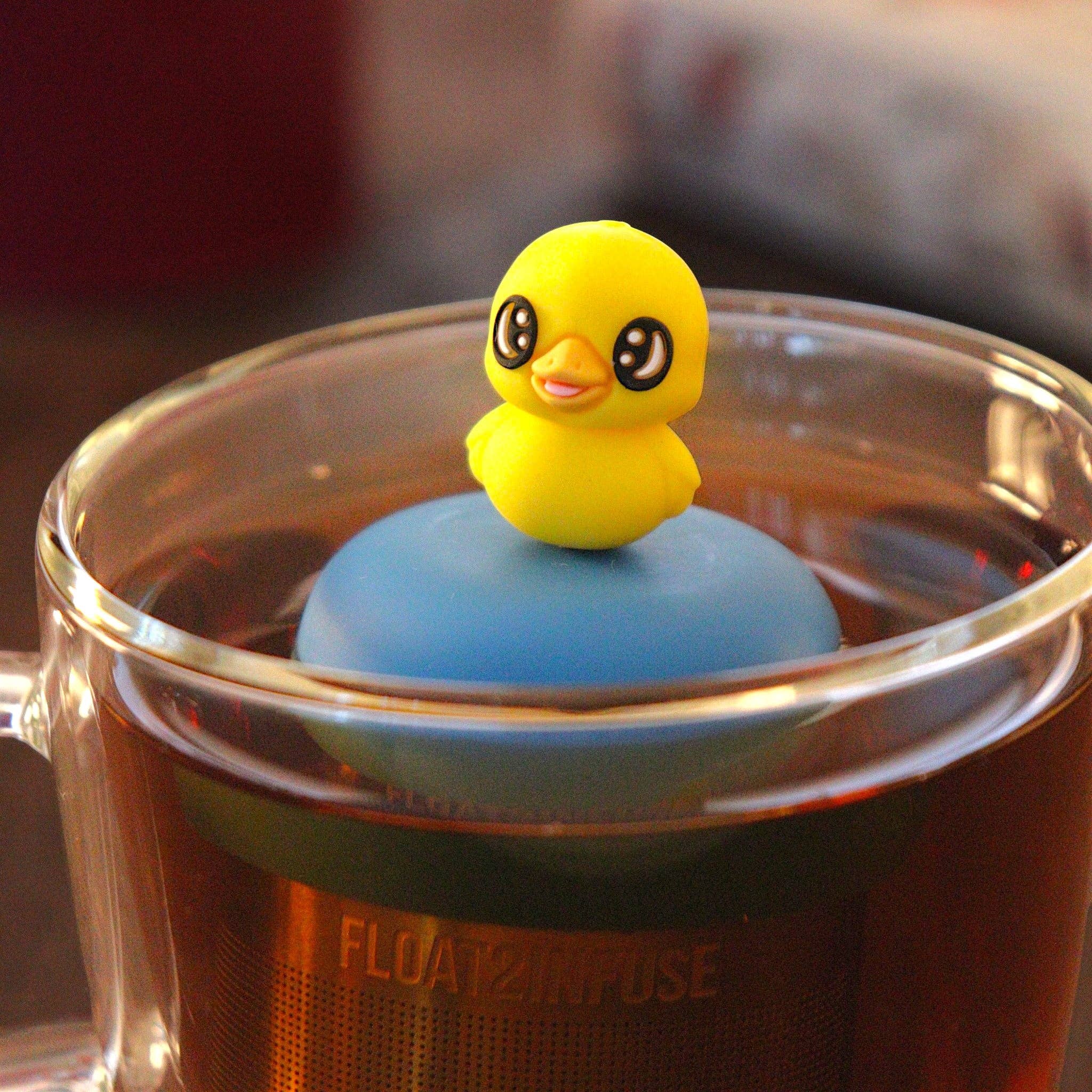 Baby Duck | Floating Tea Infuser | Blue Base | Yellow Duck