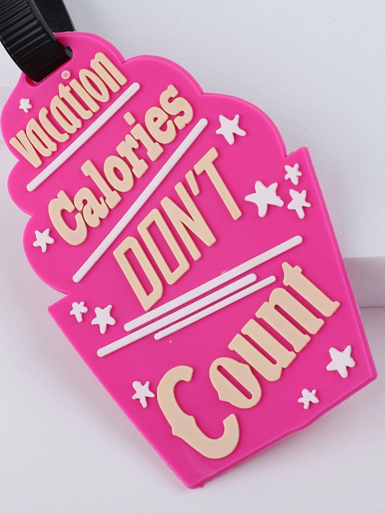 Pink vacation calories luggage tag