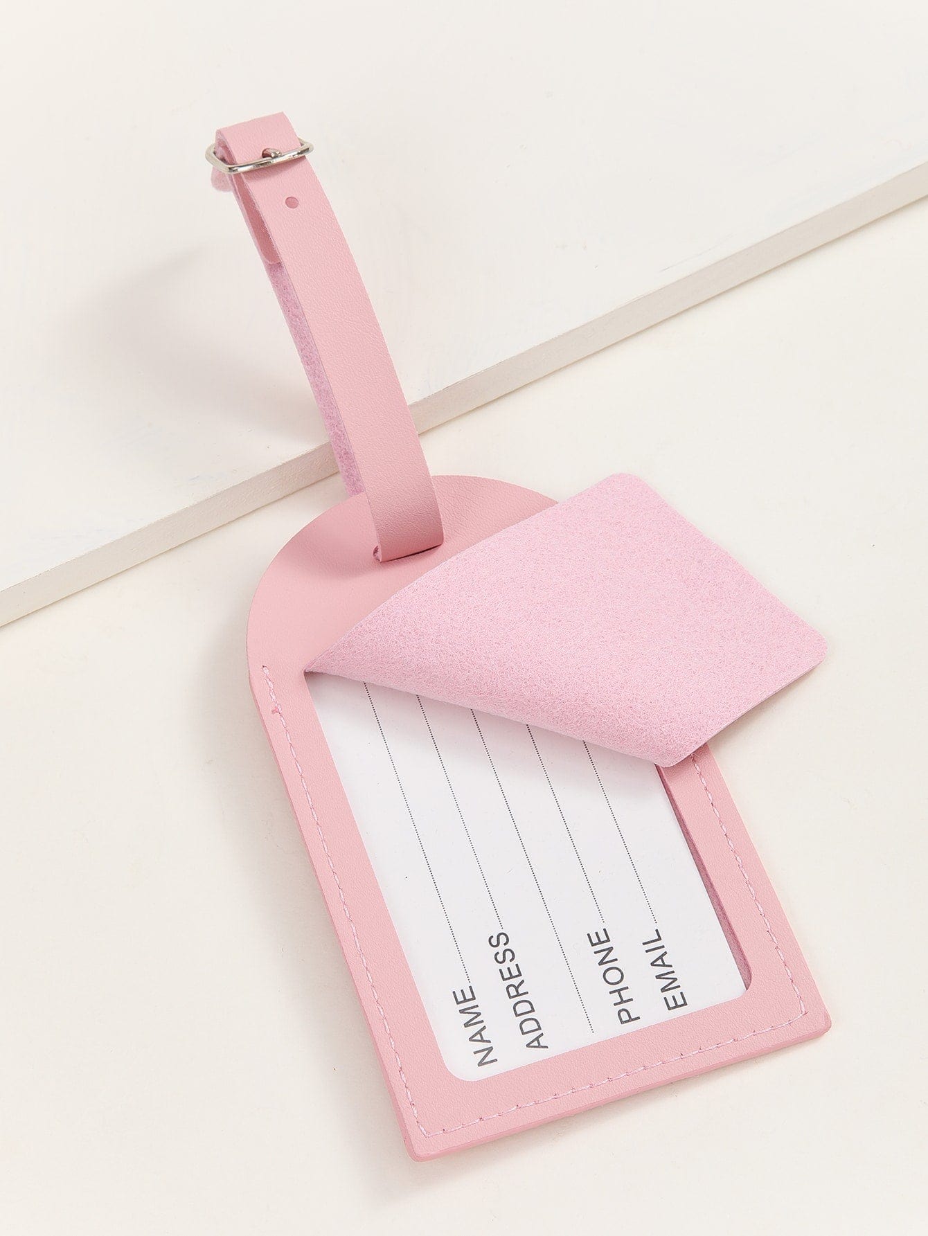 Pink airplane mode luggage tag