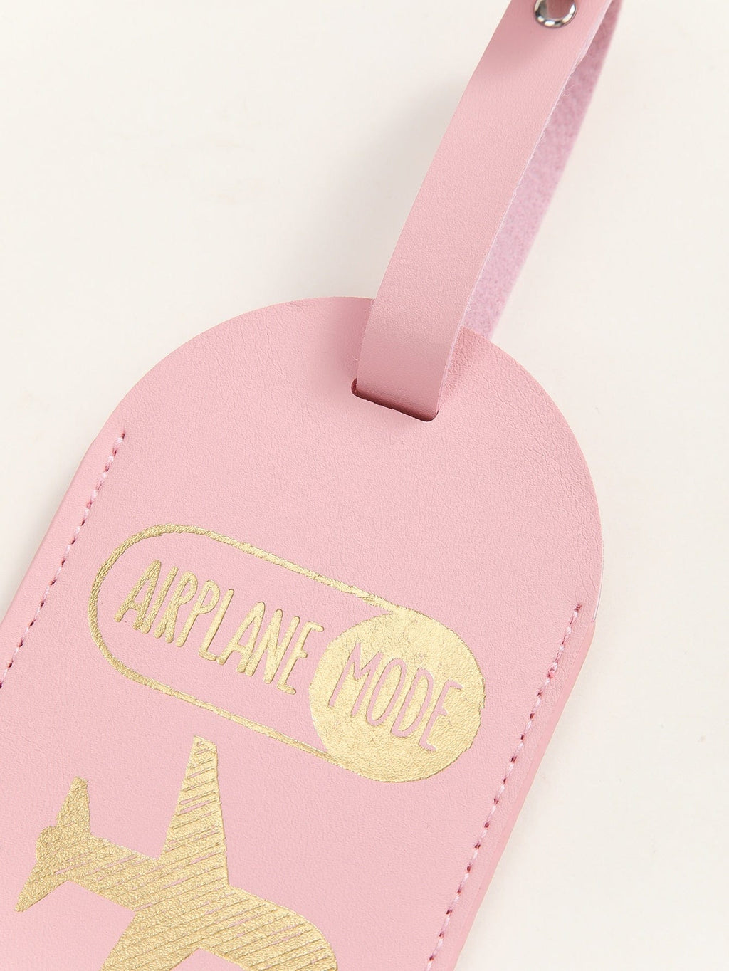 Pink airplane mode luggage tag