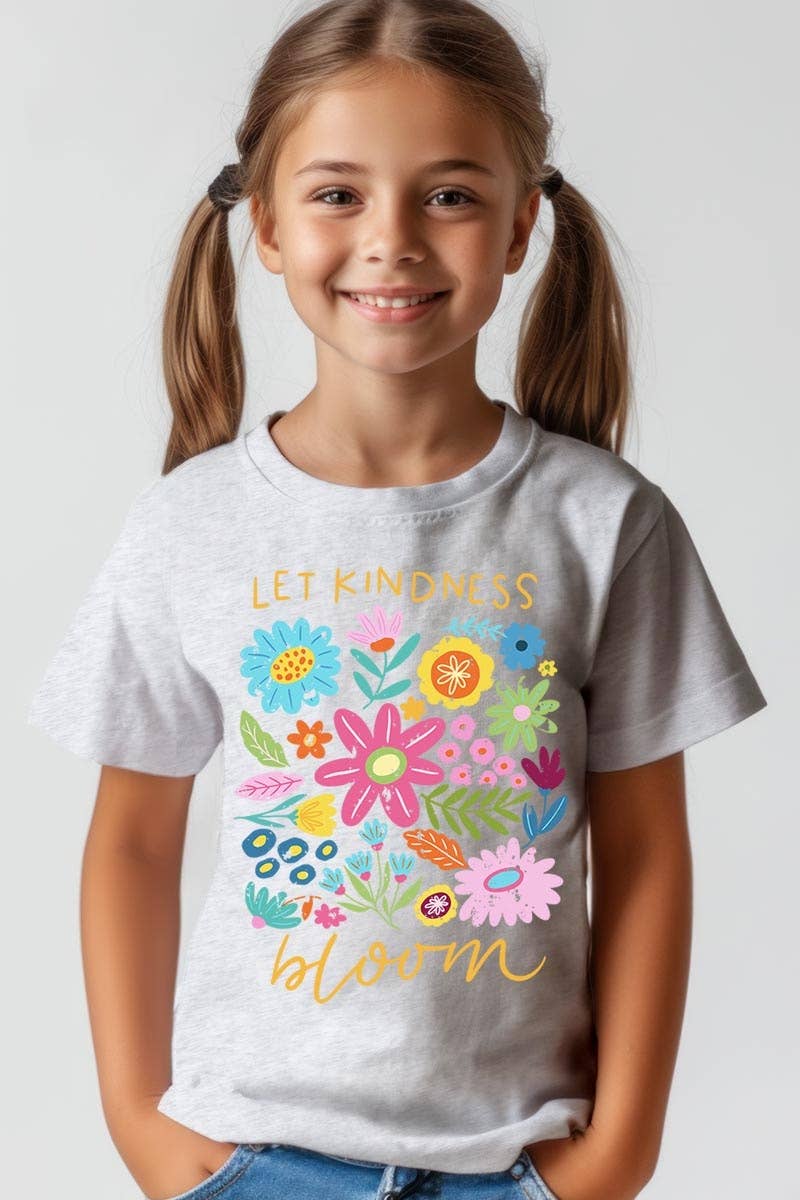 Let Kindness Bloom Floral Kids Graphic Tee