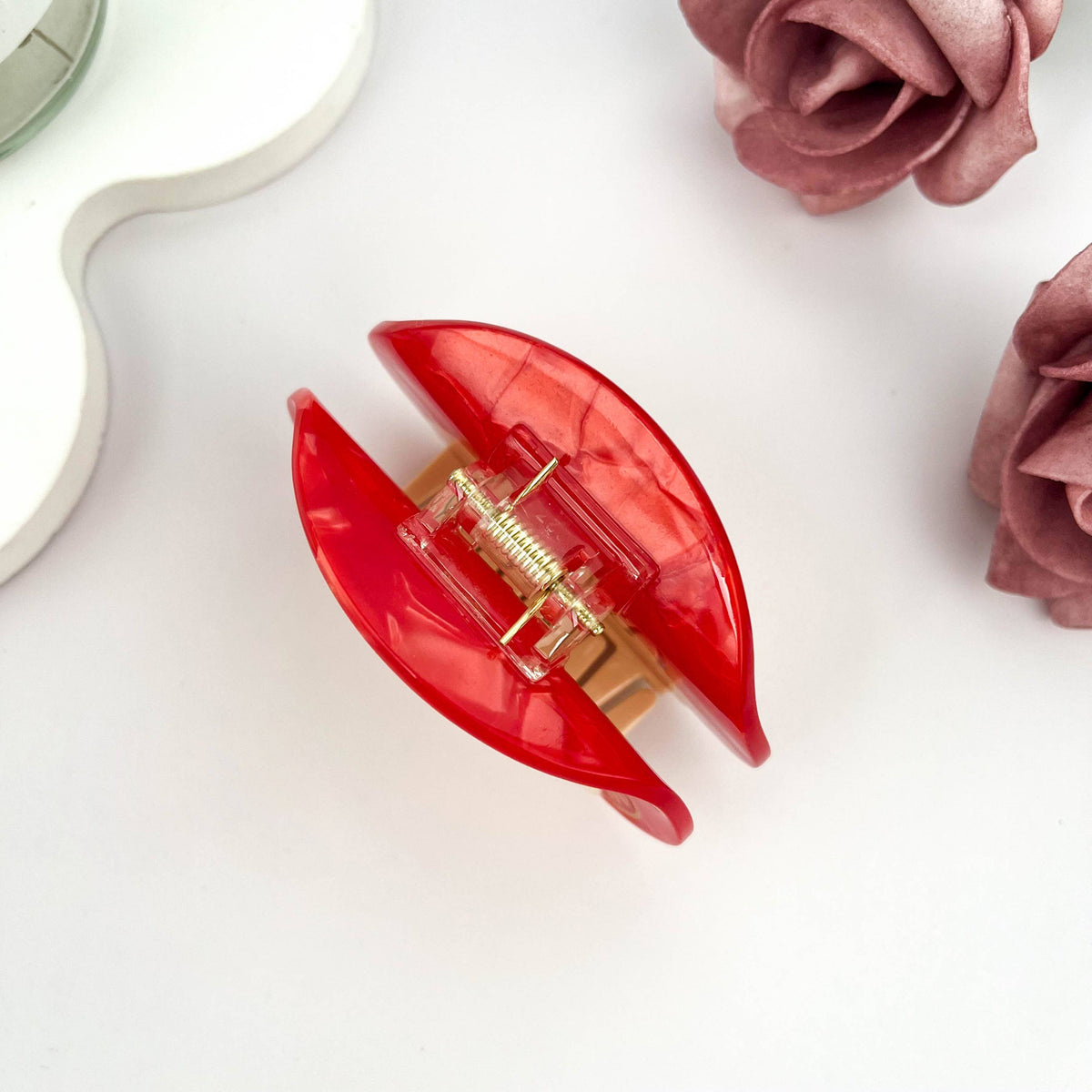Smiling Happy Mushroom Acetate Hair Claw Clip