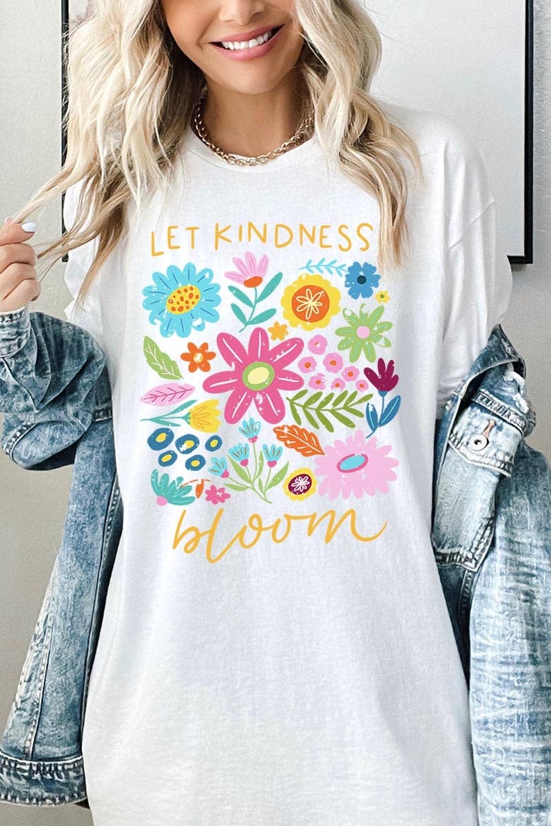 Let Kindness Bloom Floral Graphic Heavy Cotton Tee
