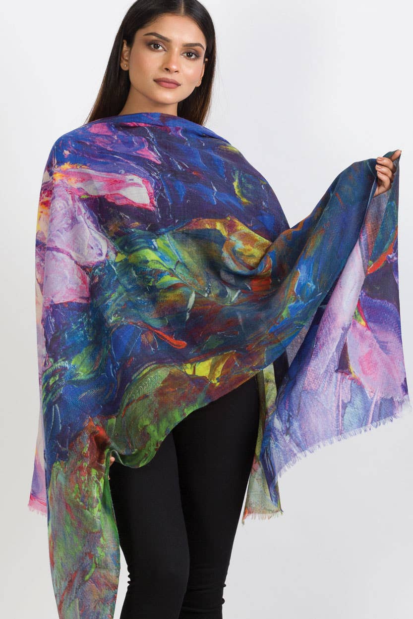 Leela Lotus Wool Shawl