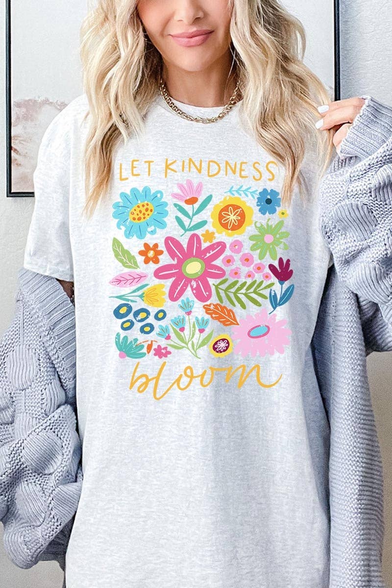 Let Kindness Bloom Floral Graphic Heavy Cotton Tee