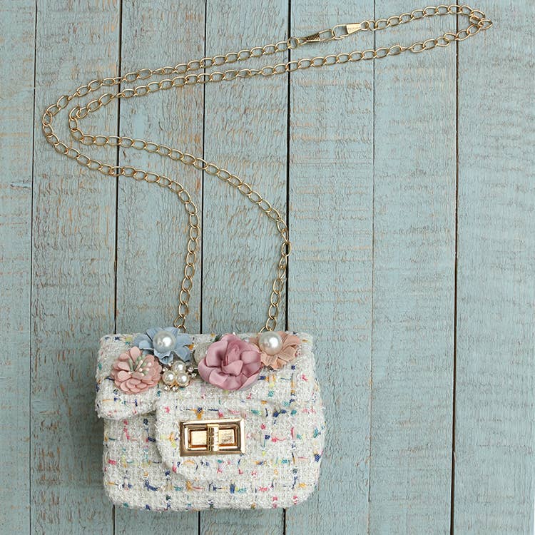 Confetti Tweed Flower Purse