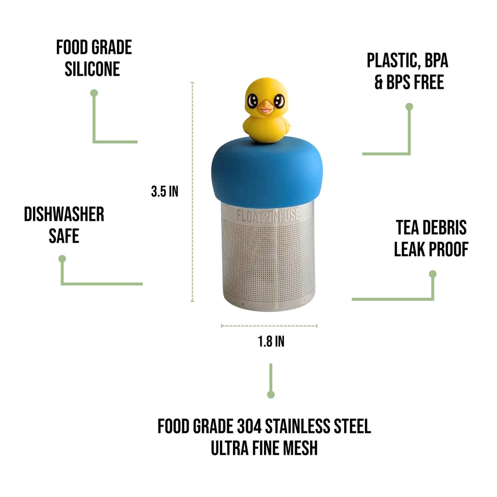 Baby Duck | Floating Tea Infuser | Blue Base | Yellow Duck