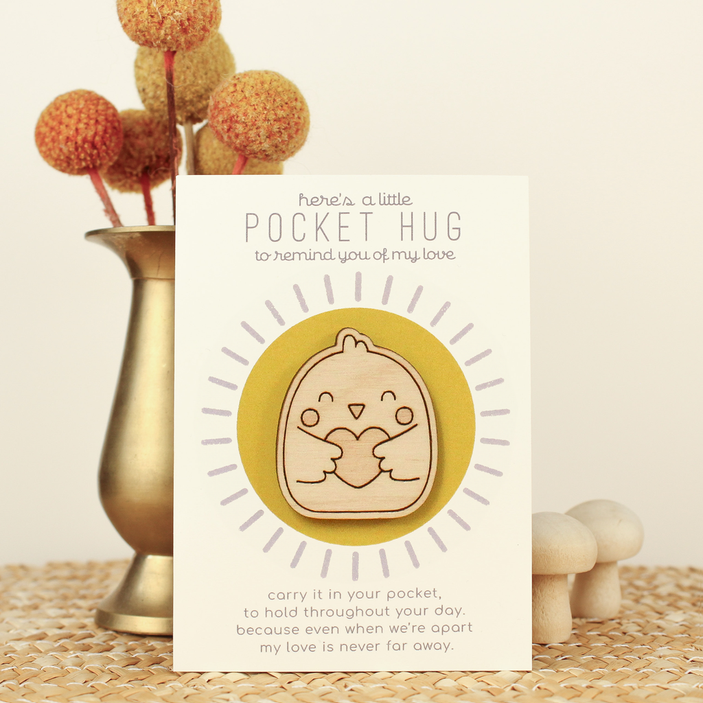 Lil' Chick Wooden Pocket Hug