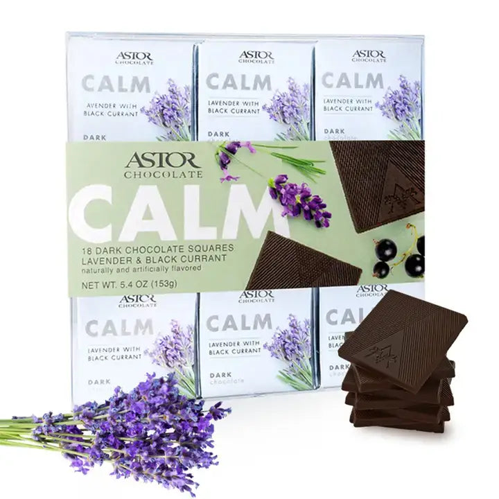 Calm Herbal Lavender Black Currant 54% Dark Chocolate 18pc