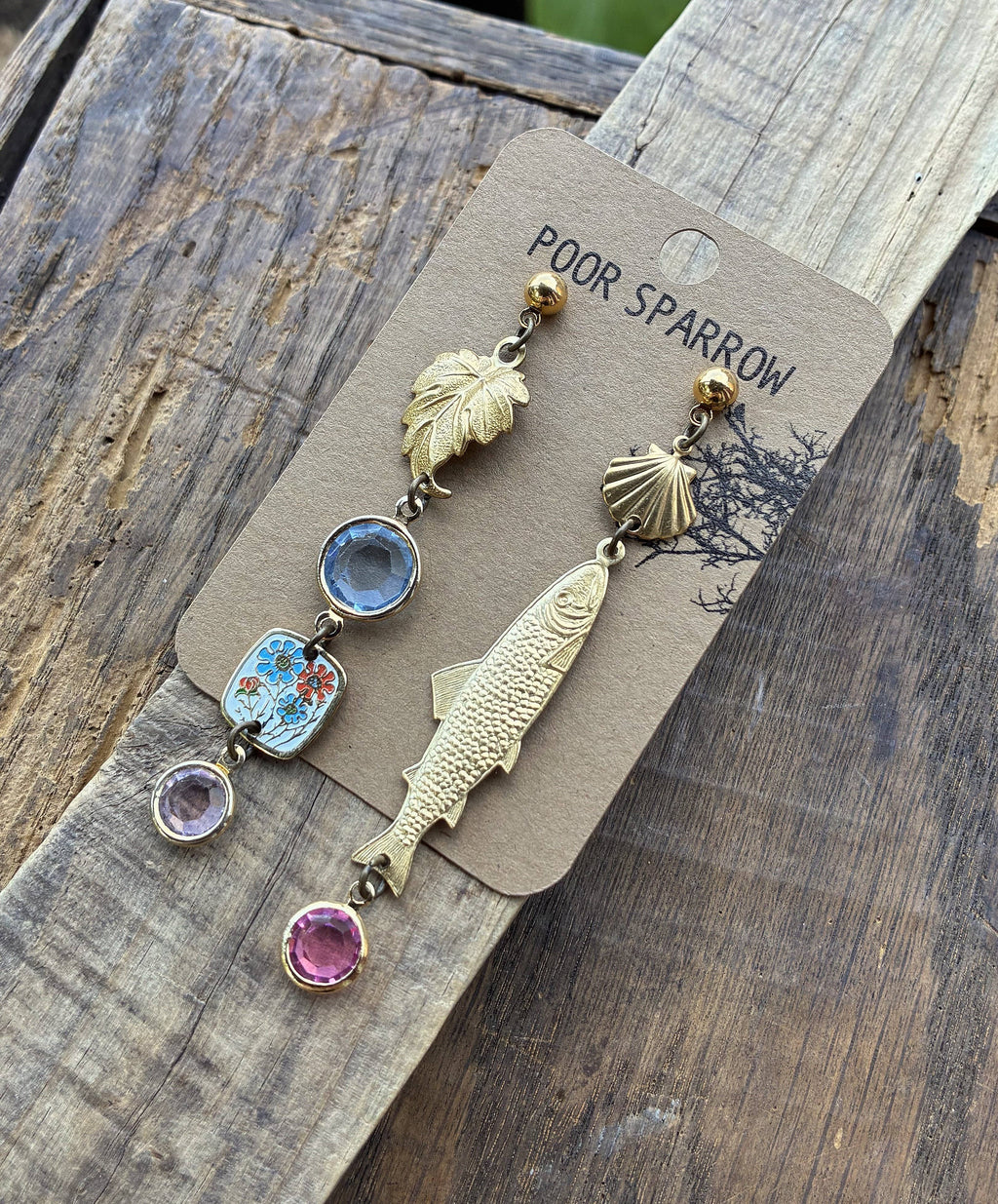 Nature Study Number 2 Vintage Charm Dangles