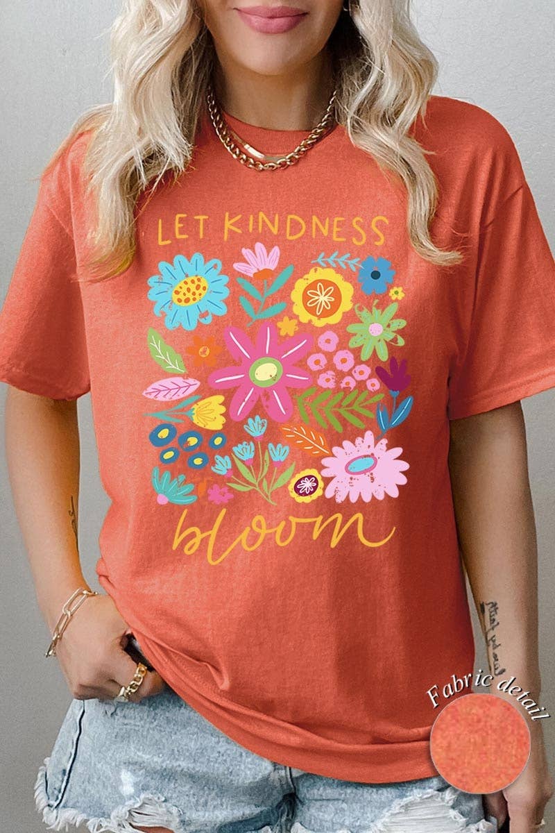 Let Kindness Bloom Floral Graphic Heavy Cotton Tee