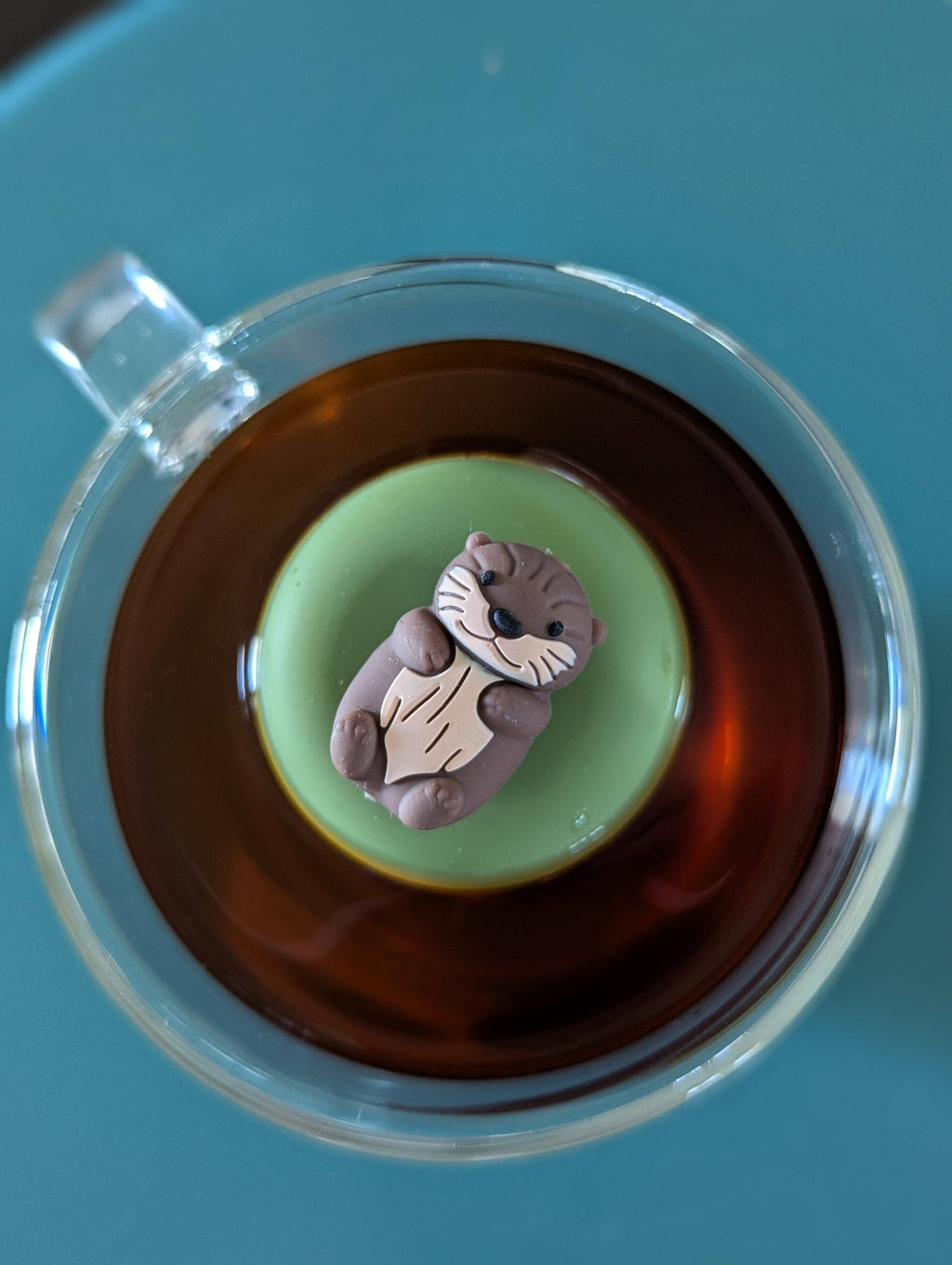 Otter | Floating Tea Steeper | Green Base | Brown Otter