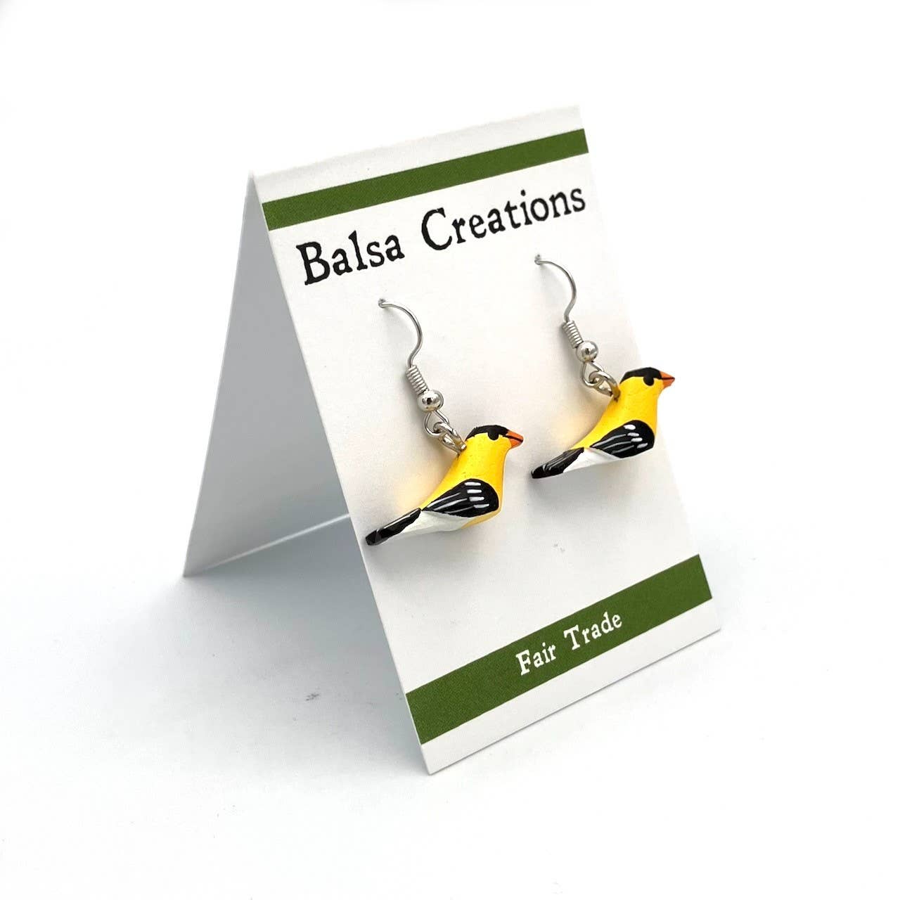 American Goldfinch Balsa Earrings