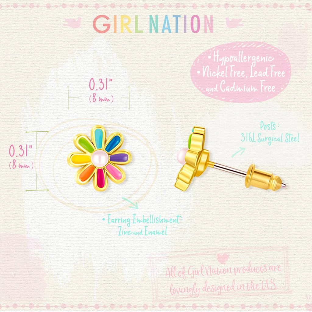 Rainbow Daisy Stud
