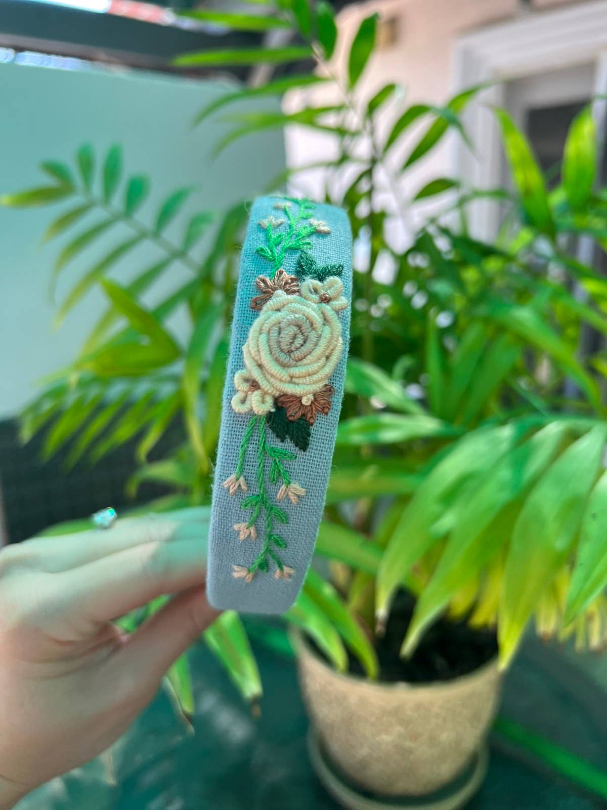 Floral Embroidered Headband, Collection Elena
