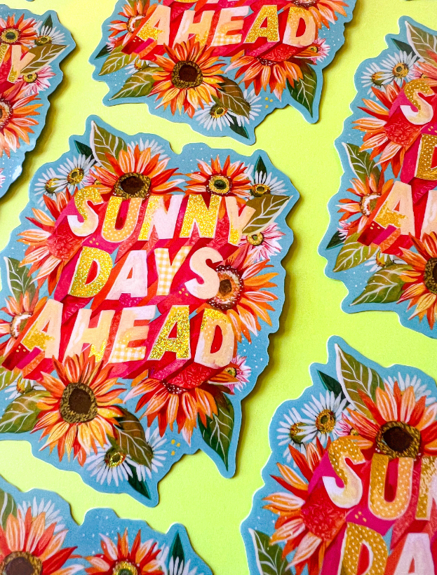 Sunny Days Ahead Glitter Sticker