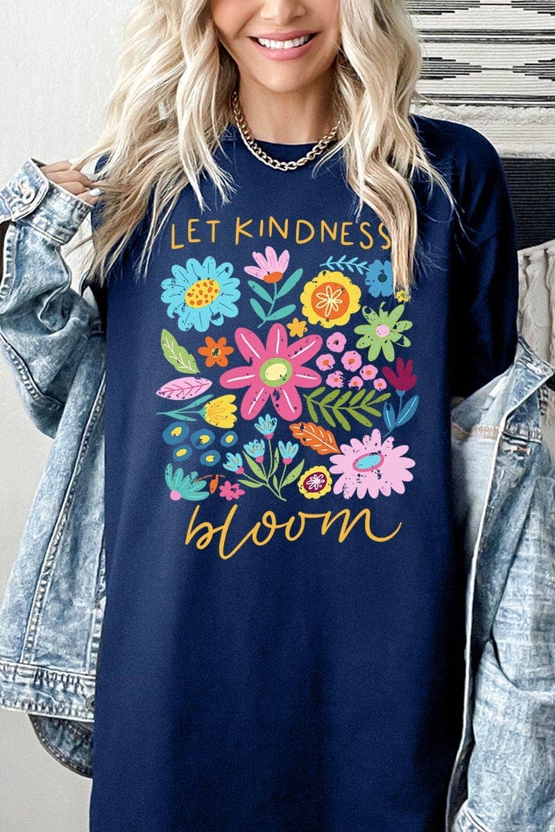 Let Kindness Bloom Floral Graphic Heavy Cotton Tee