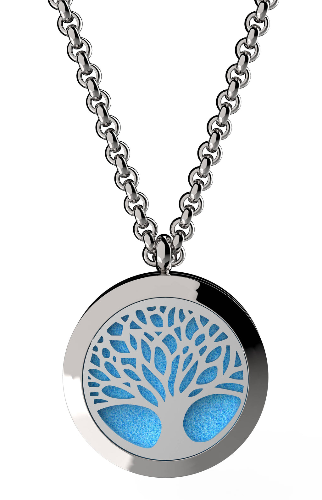 Tree Of Life Essential Oil Diffuser Necklace Set w/ 4 Oils