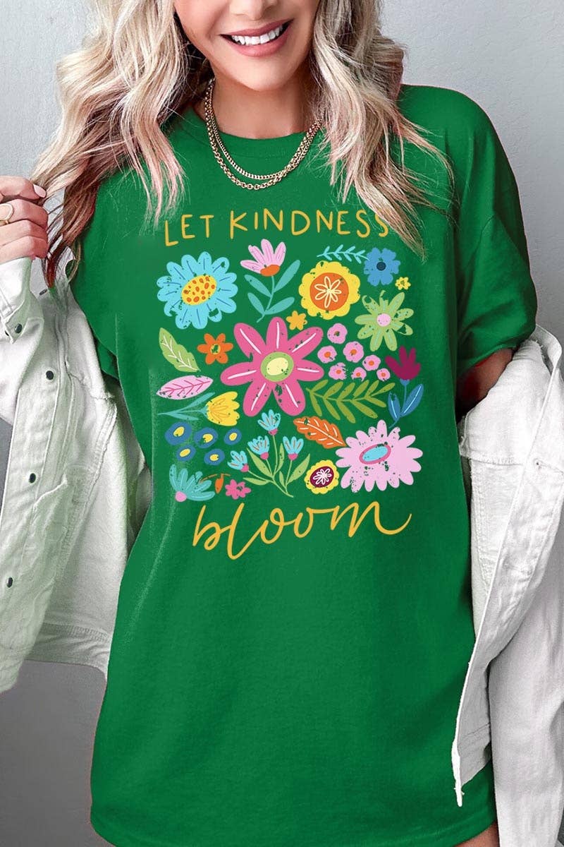 Let Kindness Bloom Floral Graphic Heavy Cotton Tee