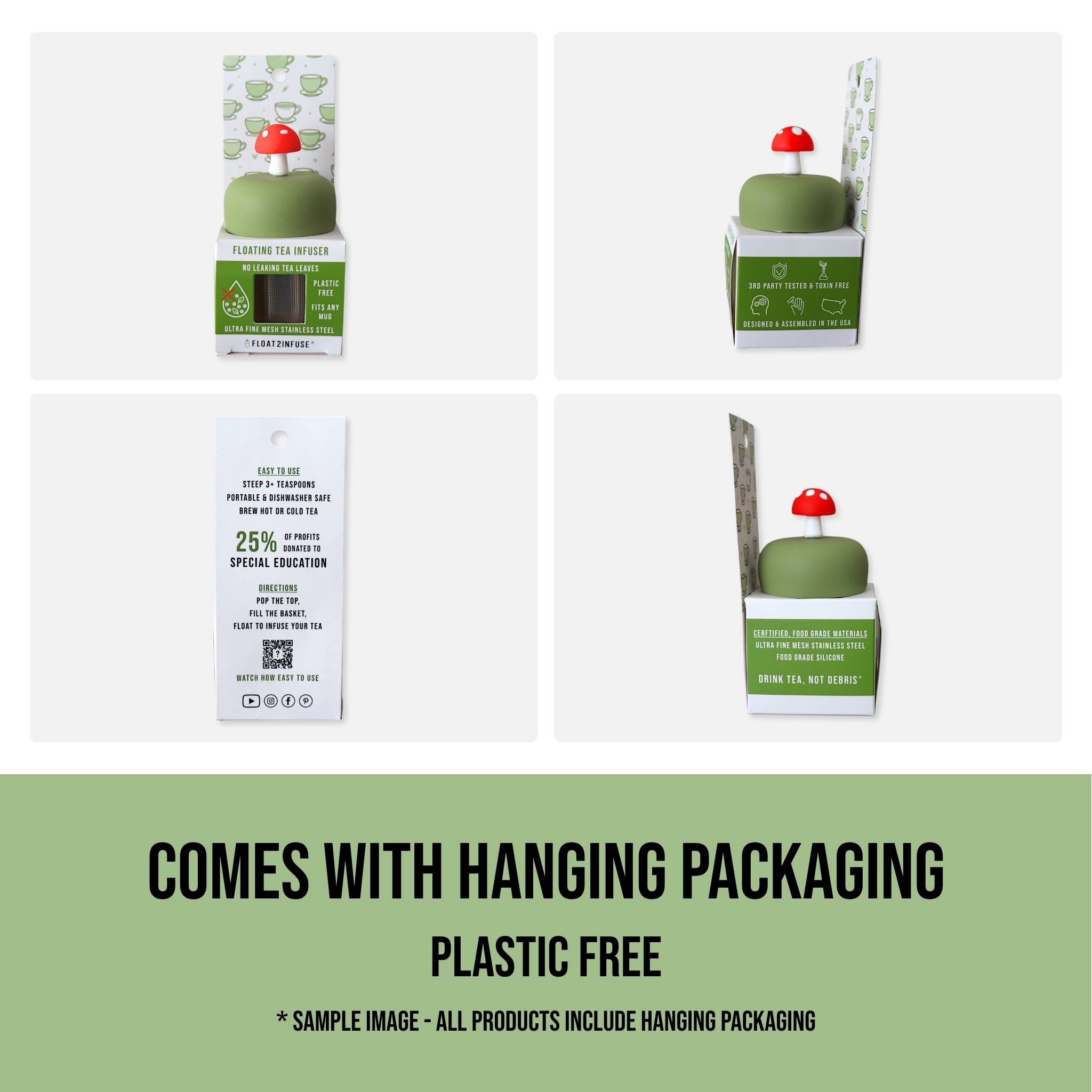 Red Cardinal | Floating Tea Infuser | Green Base | Red Bird