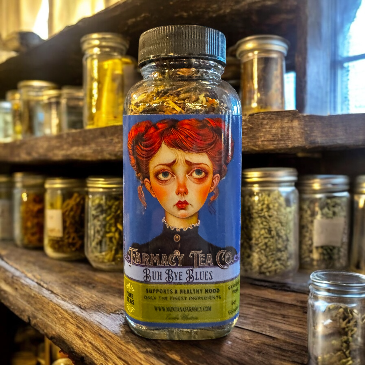 Buh Bye Blues Mental Wellness & Sad Support Vintage Tea