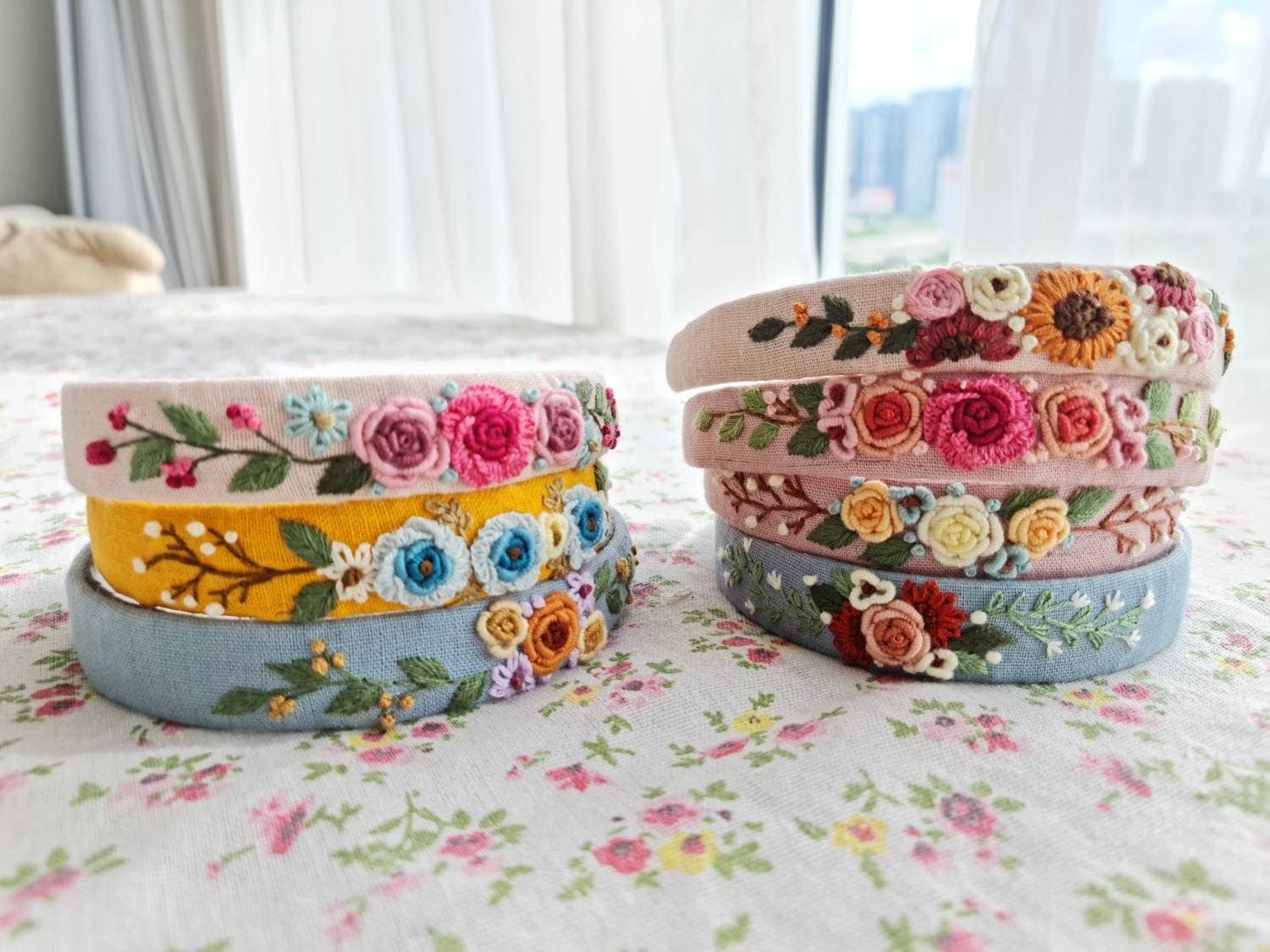 Floral Embroidered Headband, Collection Elena