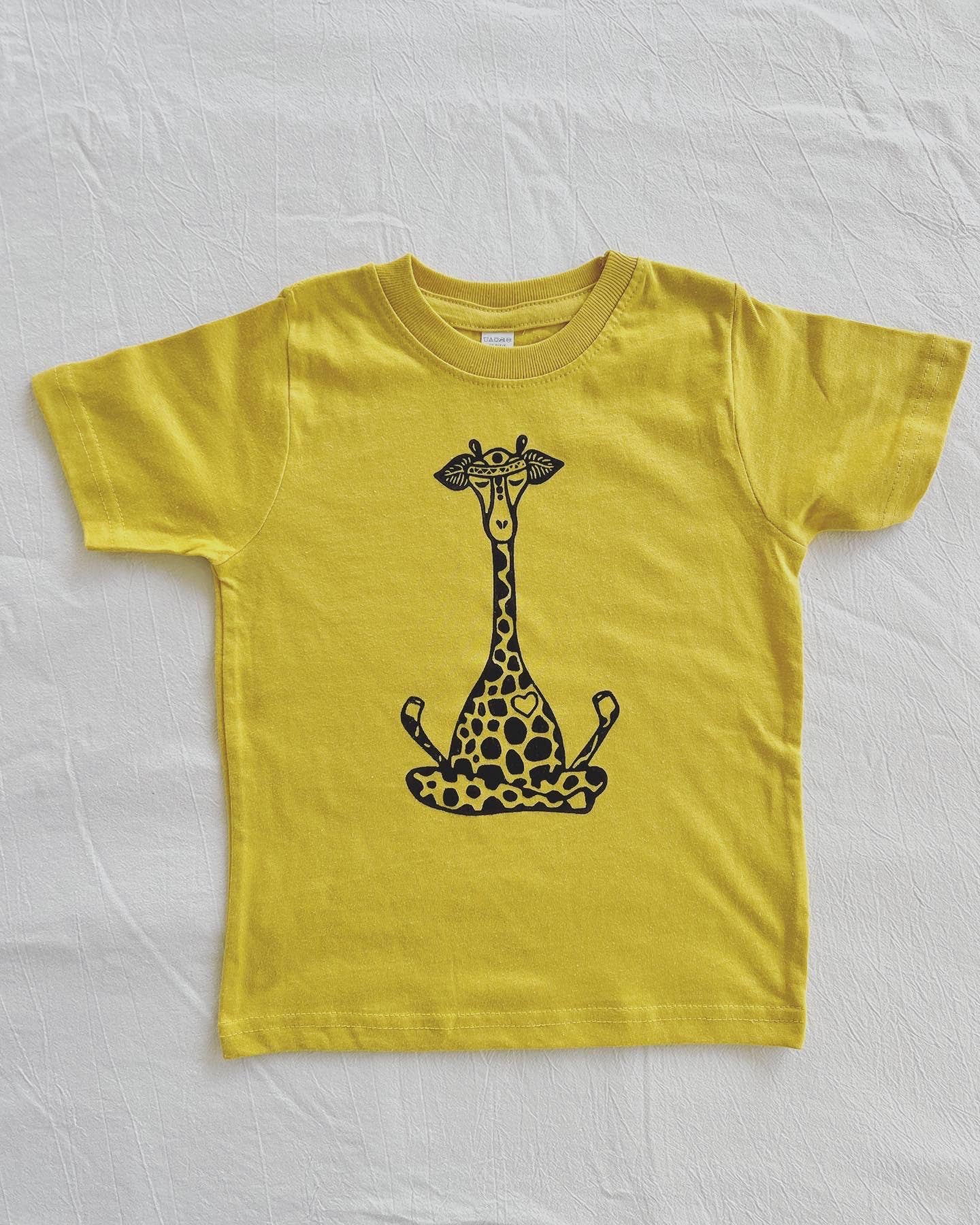 Lotus Giraffe Kids Tee Shirt, Kids Yoga Clothes