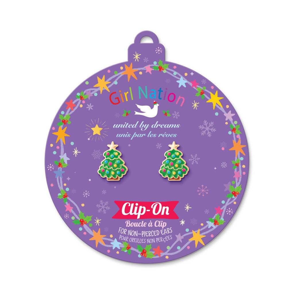 Christmas Tree Clip-on Earrings
