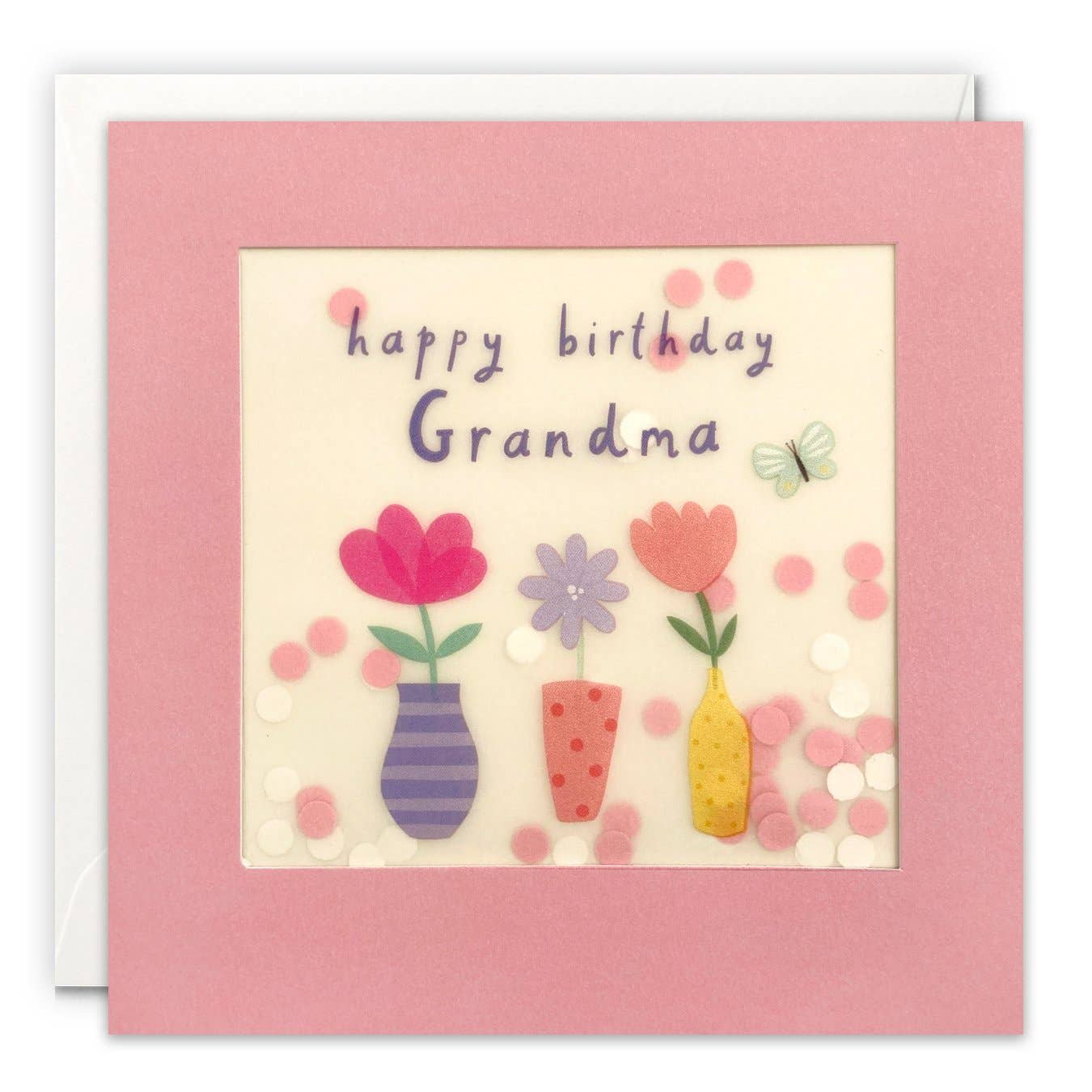 Grandma Flowers Paper Shakies Card