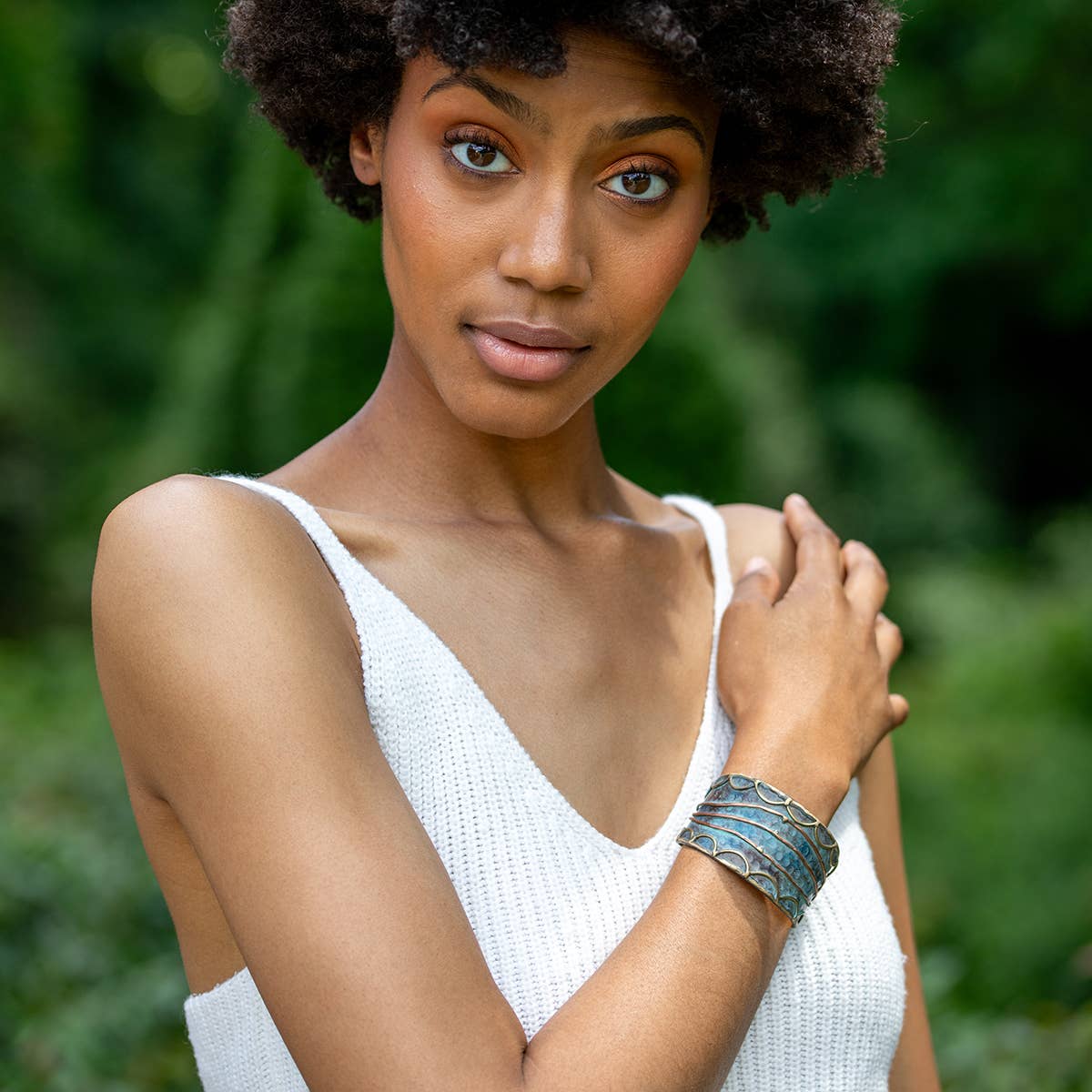 River Brass Patina Cuff Bracelet