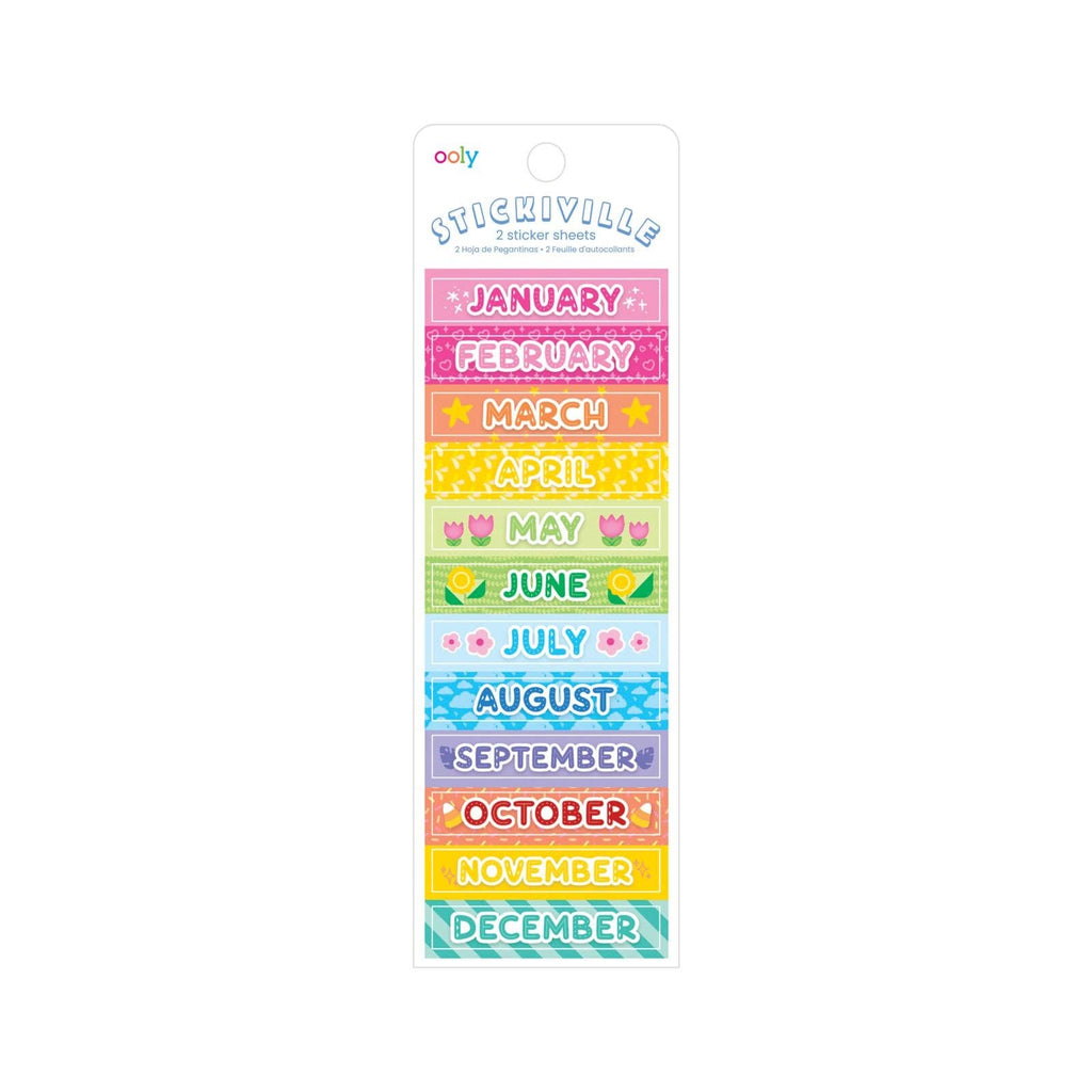 Months Of The Year Stickers - 2 Sheets