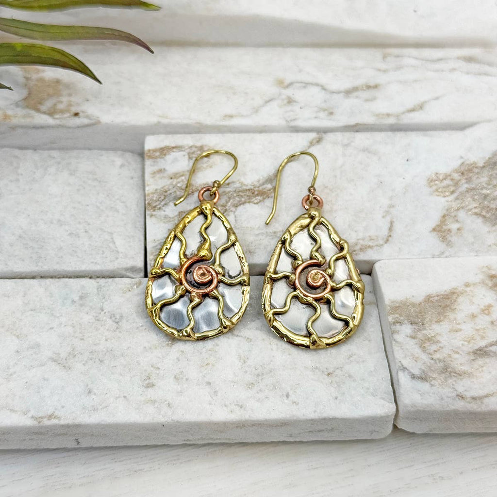 Sun Mixed Metal Earrings